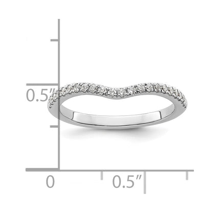 14k White Gold 1/5 carat Diamond Contoured Complete Wedding Band