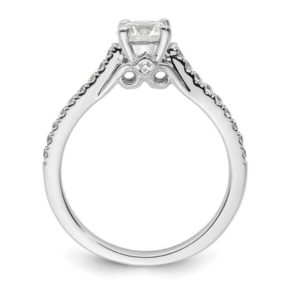 14K White Gold (Holds 3/4 carat (5.8mm) Round Center) 1/4 carat Diamond Semi-Mount Engagement Ring