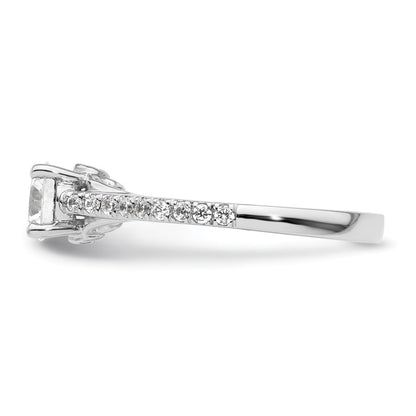 14k White Gold 1/4 carat Lab Grown Diamond VS/SI+ G+ 3/4 carat Center Round Semi Mount Engagement Ring