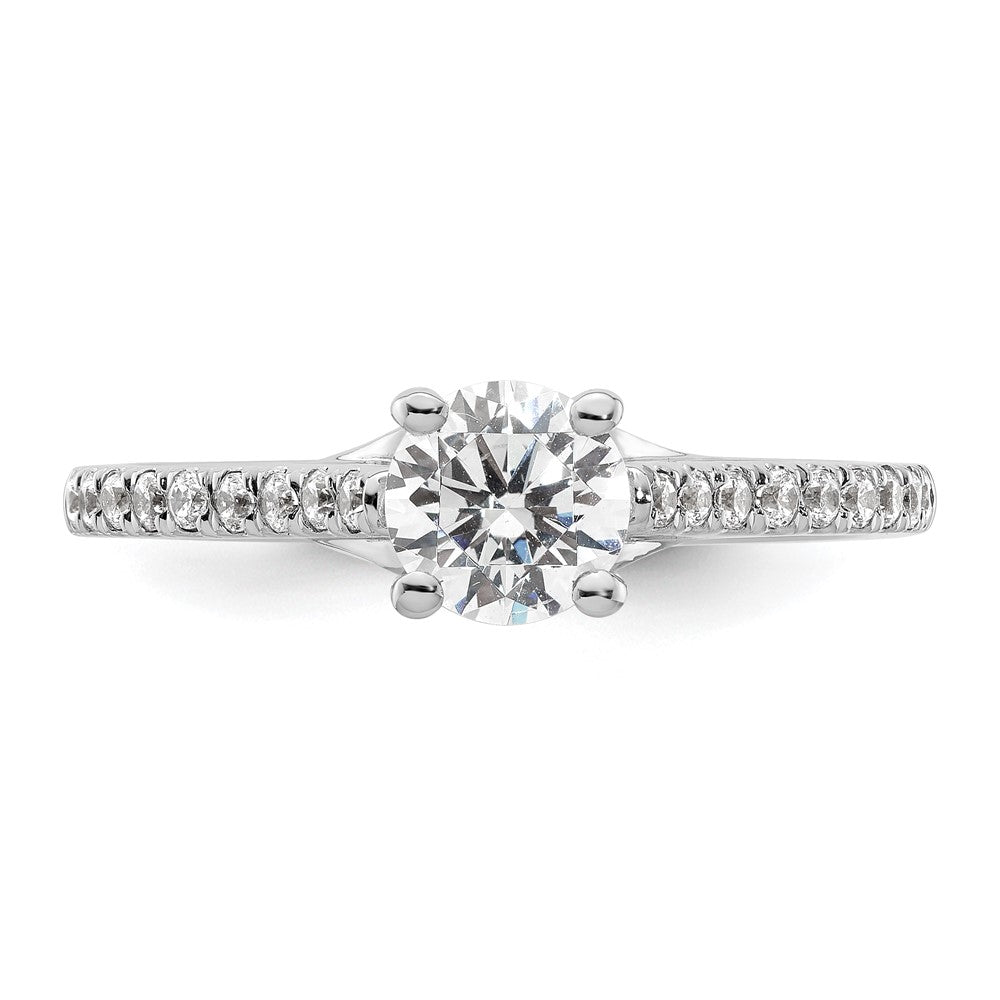 14K White Gold (Holds 3/4 carat (5.8mm) Round Center) 1/4 carat Diamond Semi-Mount Engagement Ring