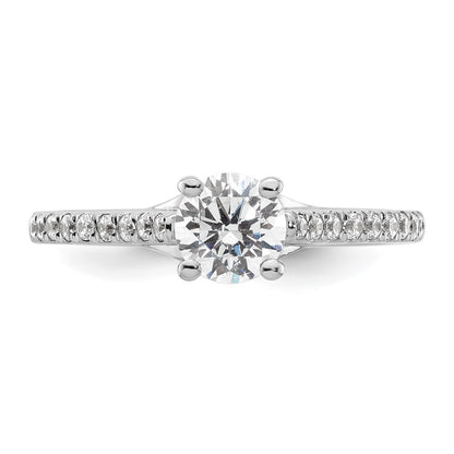 14K White Gold (Holds 3/4 carat (5.8mm) Round Center) 1/4 carat Diamond Semi-Mount Engagement Ring