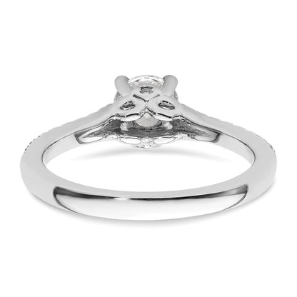 14k White Gold 1/4 carat Lab Grown Diamond VS/SI+ G+ 3/4 carat Center Round Semi Mount Engagement Ring