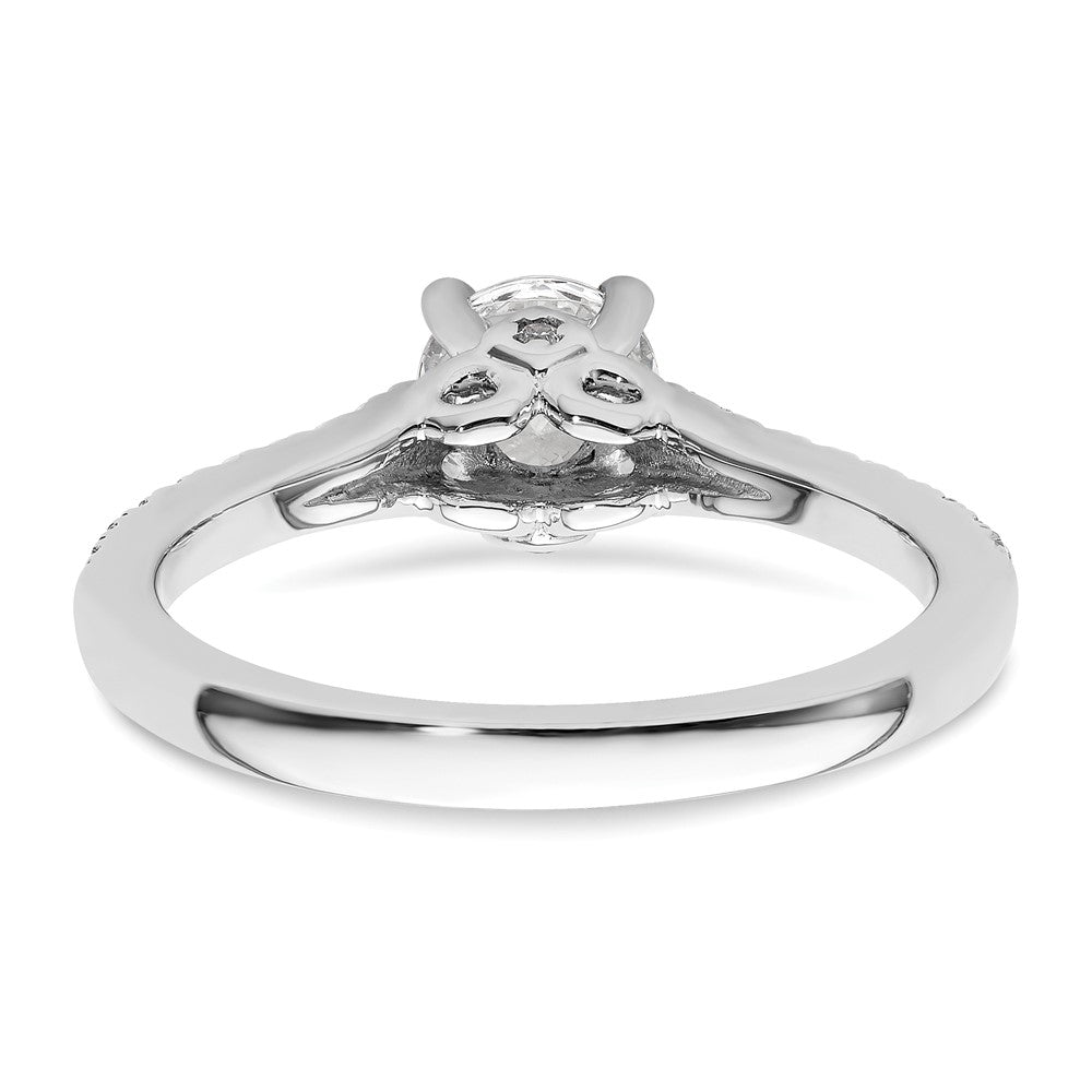 14K White Gold (Holds 3/4 carat (5.8mm) Round Center) 1/4 carat Diamond Semi-Mount Engagement Ring