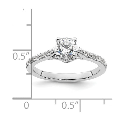 14K White Gold (Holds 3/4 carat (5.8mm) Round Center) 1/4 carat Diamond Semi-Mount Engagement Ring