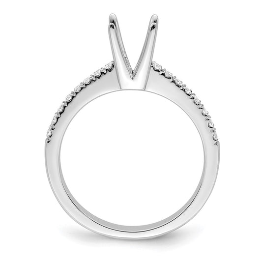 True Origin 14K White Gold 1/5 carat Lab Grown Diamond VS+ F+ Semi-Mount Round Engagement Ring