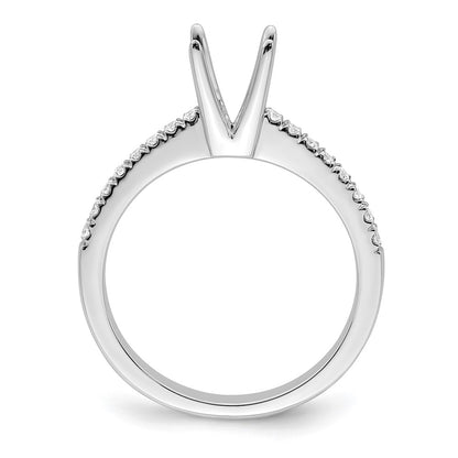 14k White Gold (Holds 1/2 carat (5.2mm) Round Center) 1/5 carat Diamond Semi-mount Engagement Ring