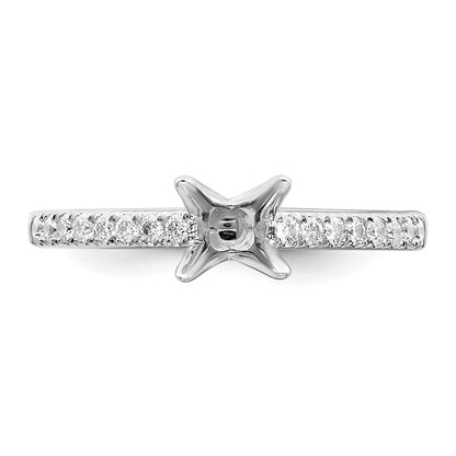True Origin 14K White Gold 1/5 carat Lab Grown Diamond VS+ F+ Semi-Mount Round Engagement Ring