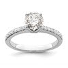 True Origin 14K White Gold 1/5 carat Lab Grown Diamond VS+ F+ Semi-Mount Round Engagement Ring