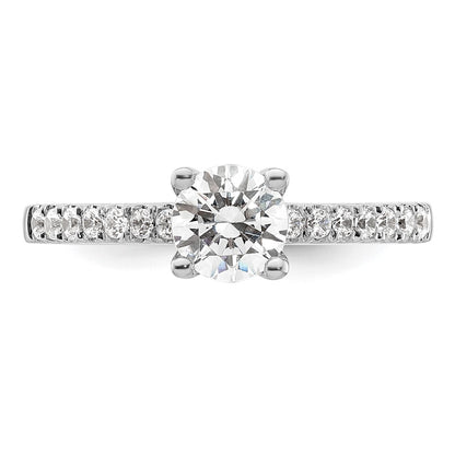 14k White Gold (Holds 3/4 carat (5.8mm) Round Center) 1/4 carat Diamond Semi-mount Engagement Ring