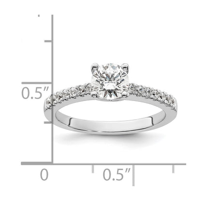 14k White Gold (Holds 3/4 carat (5.8mm) Round Center) 1/4 carat Diamond Semi-mount Engagement Ring