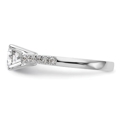 14k White Gold (Holds 1 carat (6.5mm) Round Center) 1/3 carat Diamond Semi-mount Engagement Ring
