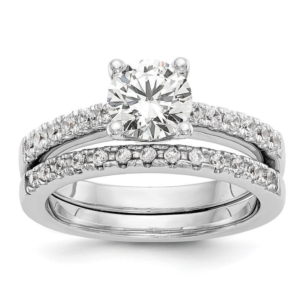 14K White Gold Lab Grown Diamond VS/SI+ G+ Semi-Mount Engagement Rin
