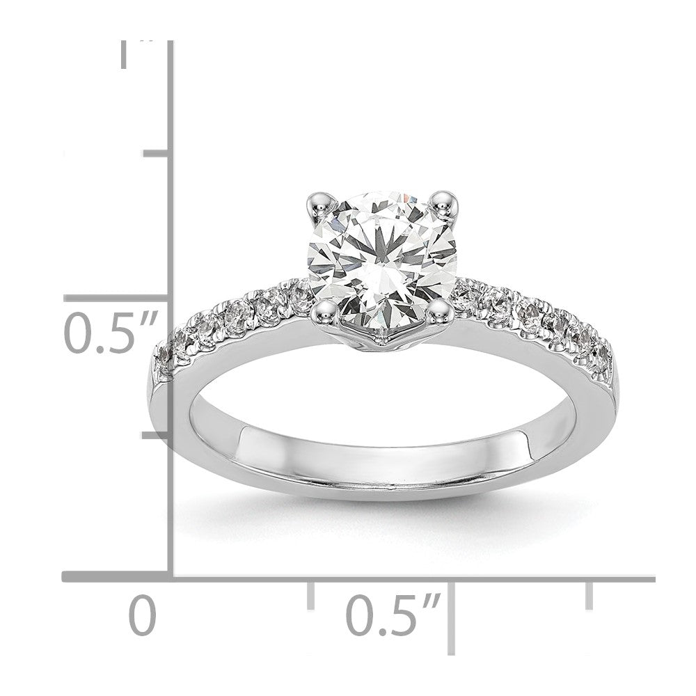 14K White Gold Lab Grown Diamond VS/SI+ G+ Semi-Mount Engagement Rin