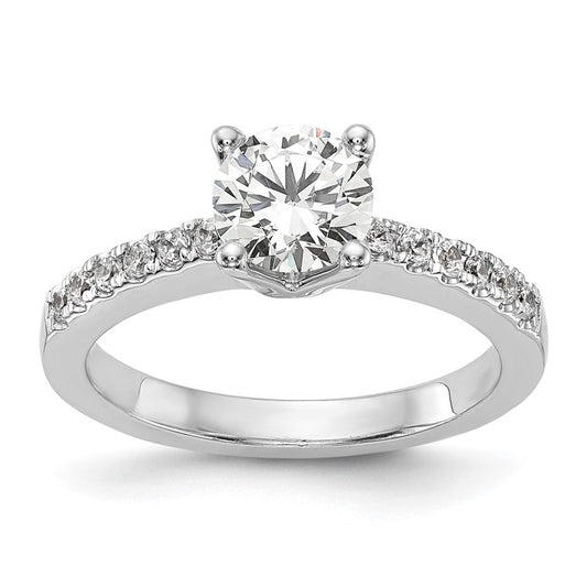 True Origin 14K White Gold 1/3 carat Lab Grown Diamond VS  D E F  Semi Mount Round Engagement Ring