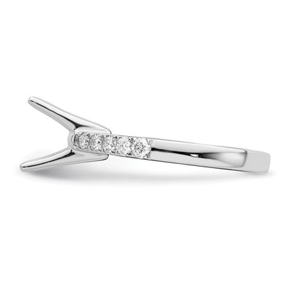 14k White Gold (Holds 2 carat (8.2mm) Round Center) 3/8 carat Diamond Semi-mount Engagement Ring