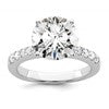 14k White Gold (Holds 2 carat (8.2mm) Round Center) 3/8 carat Diamond Semi-mount Engagement Ring