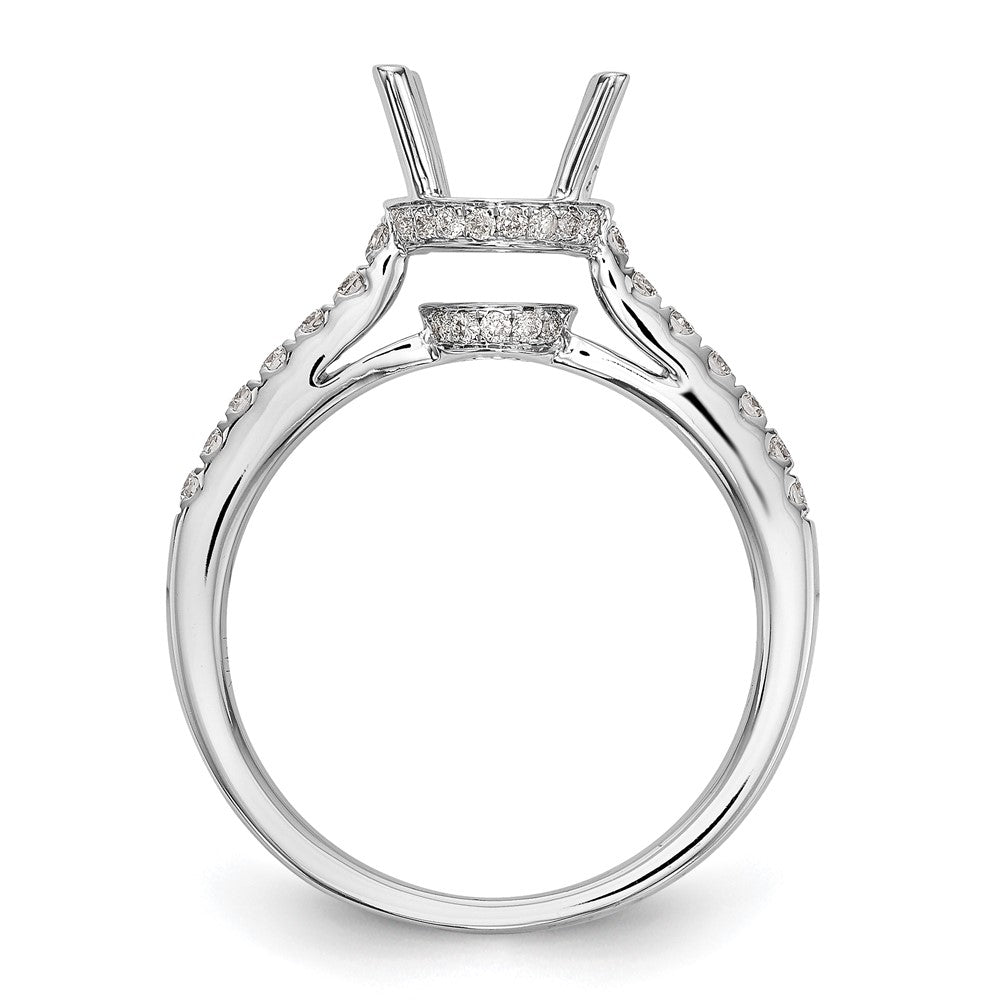 14k White Gold (Holds 1.25 carat (7.00mm) Round Center) 3/8 carat Diamond Semi-Mount Engagement Ring