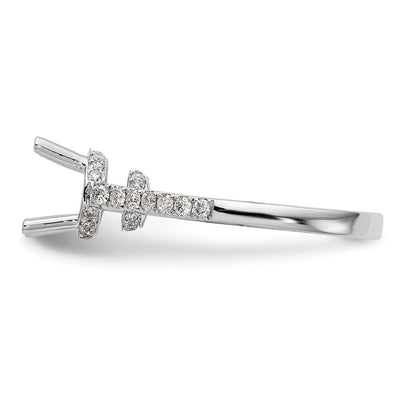 14k White Gold (Holds 1.25 carat (7.00mm) Round Center) 3/8 carat Diamond Semi-Mount Engagement Ring