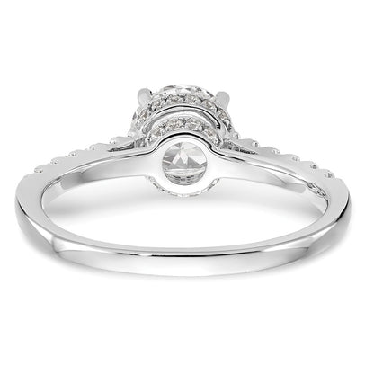 14k White Gold (Holds 1.25 carat (7.00mm) Round Center) 3/8 carat Diamond Semi-Mount Engagement Ring