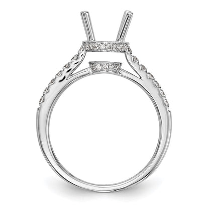 14k White Gold (Holds 1.5 carat (7.50mm) Round Center) 1/3 carat Diamond Semi-Mount Engagement Ring