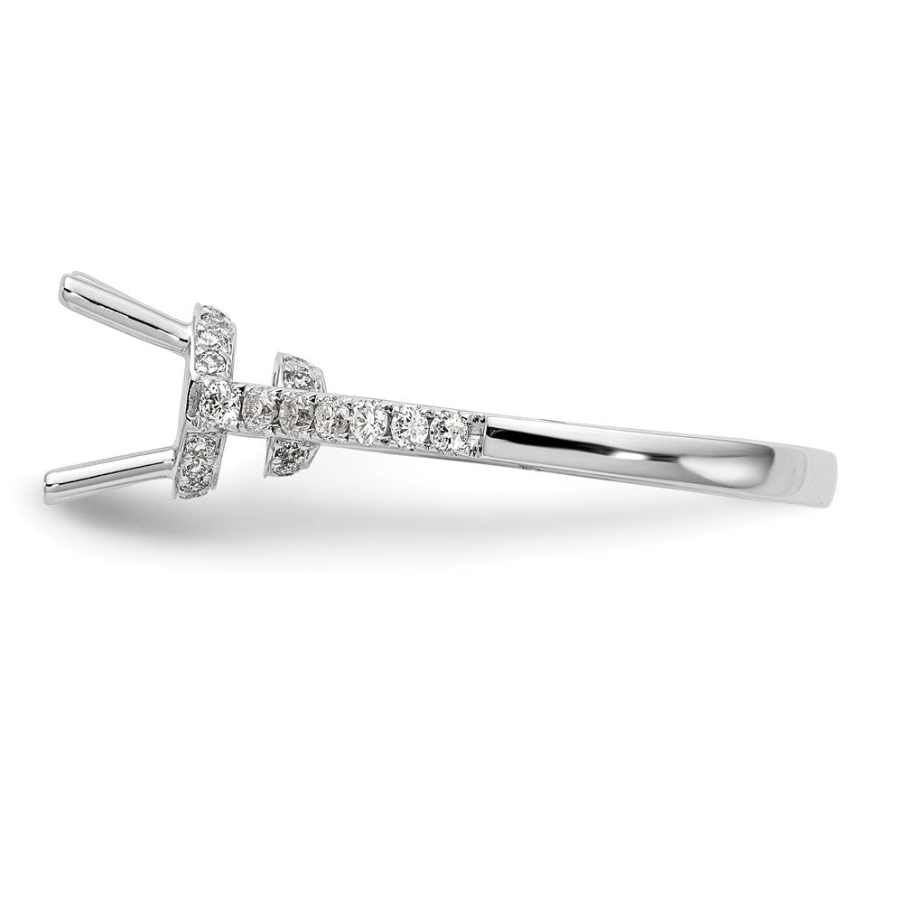 14k White Gold (Holds 1.5 carat (7.50mm) Round Center) 1/3 carat Diamond Semi-Mount Engagement Ring