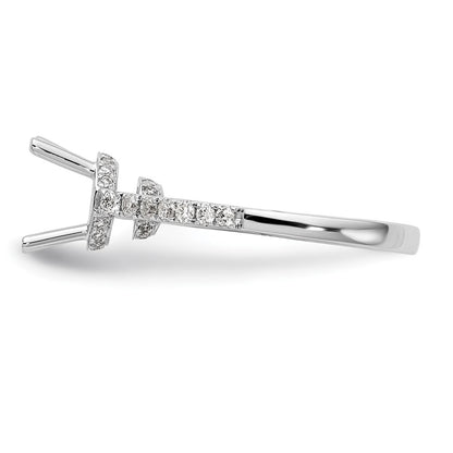 14k White Gold (Holds 1.5 carat (7.50mm) Round Center) 1/3 carat Diamond Semi-Mount Engagement Ring