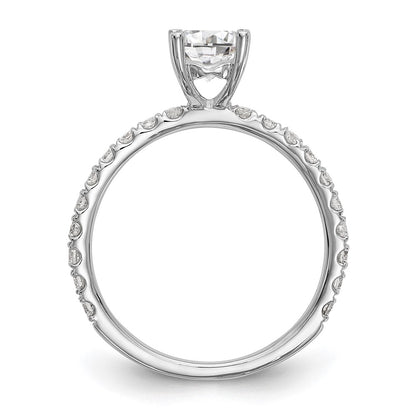 14k White Gold (Holds 1 carat (6.5mm) Round Center) 1/3 carat Diamond Semi-Mount Engagement Ring