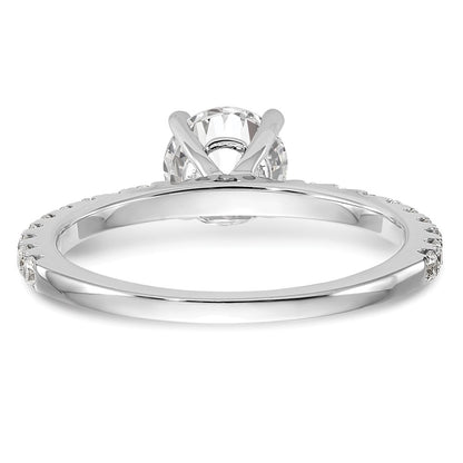 14k White Gold 1/3 carat Lab Grown Diamond VS/SI+ G+ 1 carat Center Round Semi Mount Engagement Ring