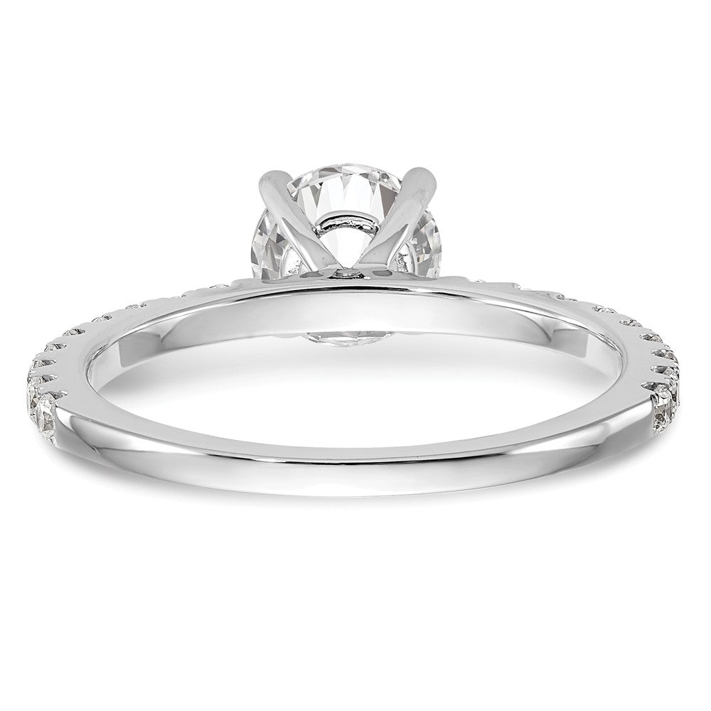 14k White Gold (Holds 1 carat (6.5mm) Round Center) 1/3 carat Diamond Semi-Mount Engagement Ring