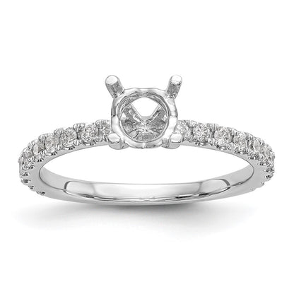14k White Gold 1/3 carat Lab Grown Diamond VS/SI+ G+ 1 carat Center Round Semi Mount Engagement Ring