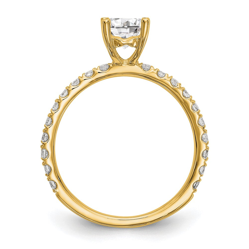 14k 1/3 carat Lab Grown Diamond VS/SI+ G+ 1 carat Center Round Semi Mount Engagement Ring