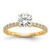 14k 1/3 carat Lab Grown Diamond VS/SI+ G+ 1 carat Center Round Semi Mount Engagement Ring