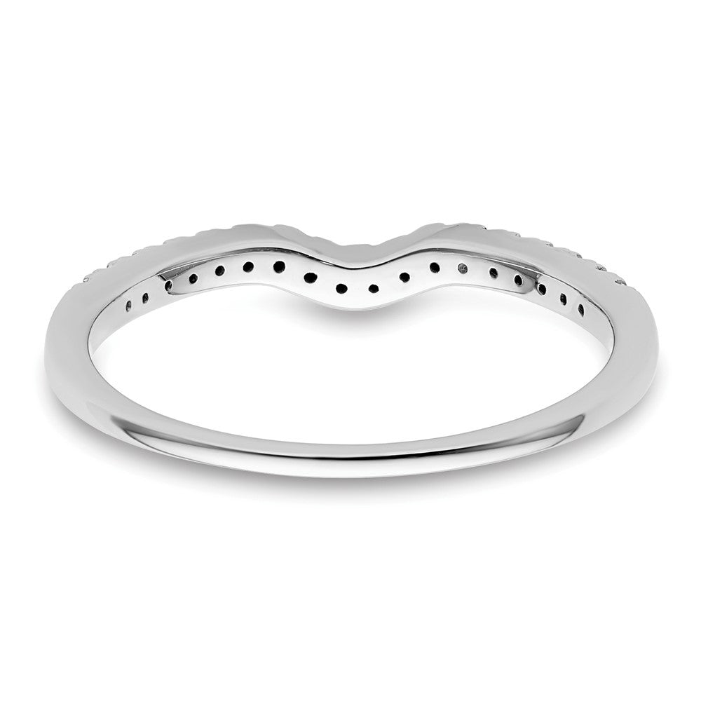 14k White Gold 1/8 carat Diamond Contoured Complete Wedding Band