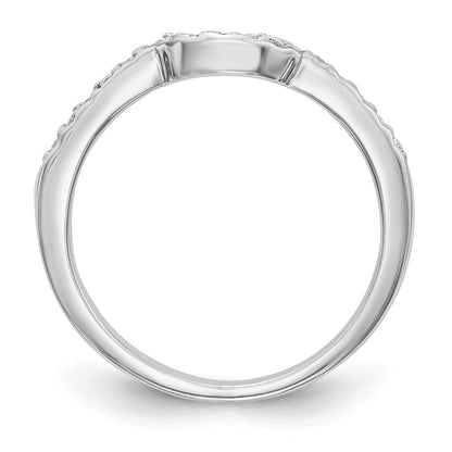 14k White Gold 1/8 carat Diamond Contoured Complete Wedding Band