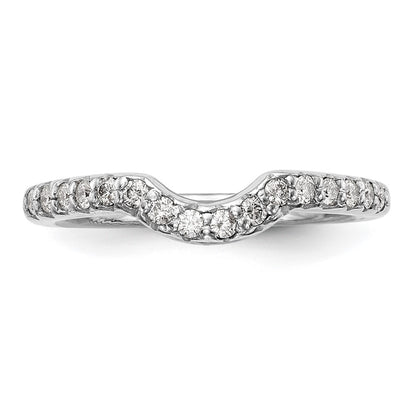 14k White Gold 1/4 carat Diamond Contoured Complete Wedding Band