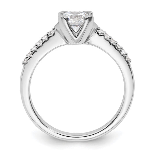 14k White Gold (Holds 3/4 carat (5.80mm) Round Center) 1/10 carat Diamond Semi-Mount Engagement Ring