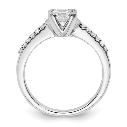 14k White Gold (Holds 3/4 carat (5.80mm) Round Center) 1/10 carat Diamond Semi-Mount Engagement Ring