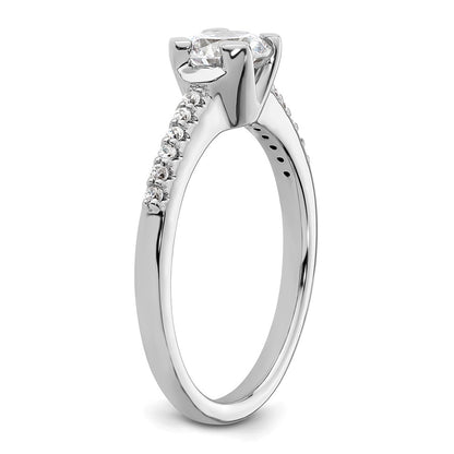 14k White Gold (Holds 3/4 carat (5.80mm) Round Center) 1/10 carat Diamond Semi-Mount Engagement Ring