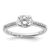 14k White Gold (Holds 3/4 carat (5.80mm) Round Center) 1/10 carat Diamond Semi-Mount Engagement Ring