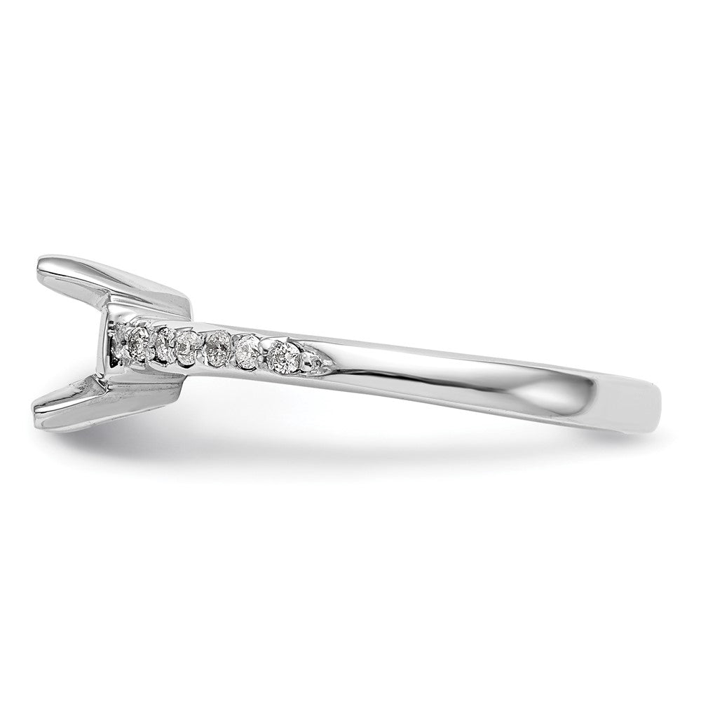 14k White Gold (Holds 1 carat (6.50mm) Round Center) 1/8 carat Diamond Semi-Mount Engagement Ring