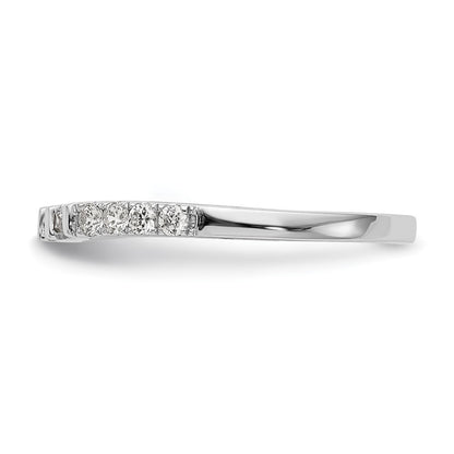 14k White Gold 1/4 carat Round/Baguette Diamond Contoured Complete Wedding Band