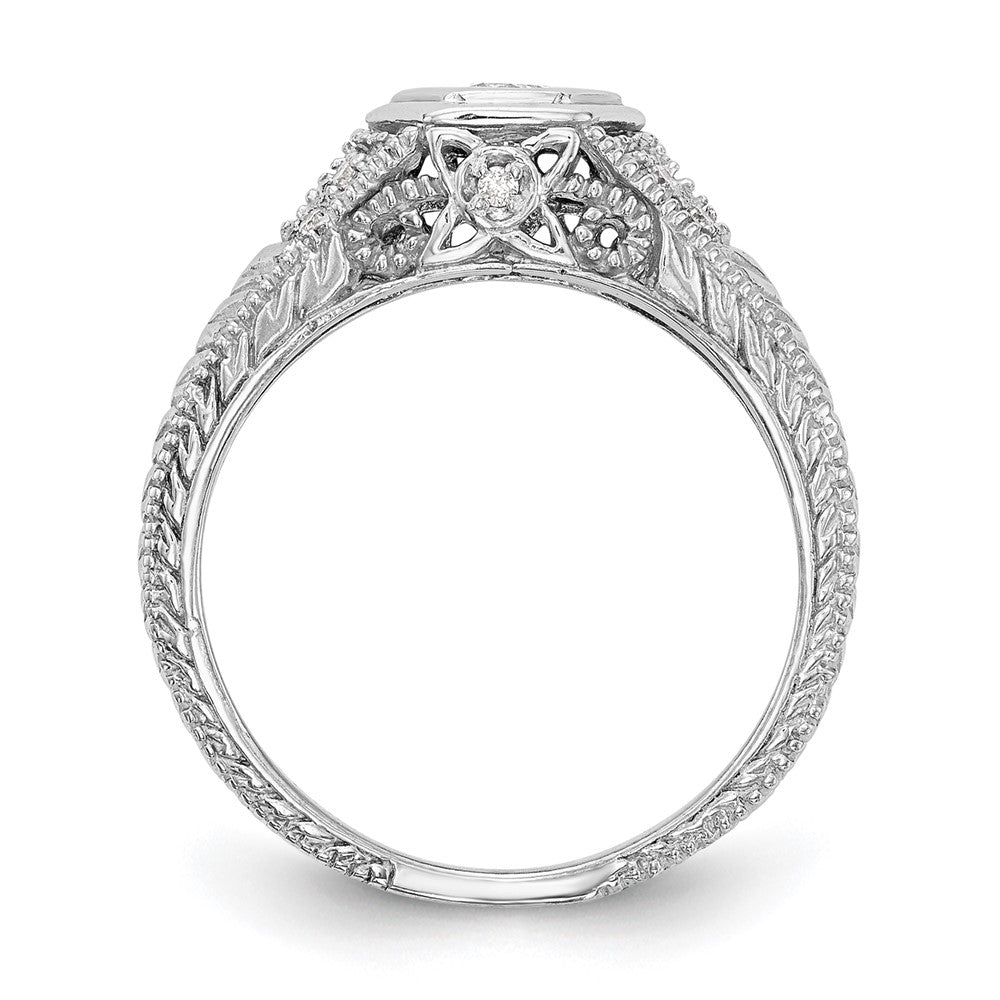14k White Gold 1/5 carat Lab Grown Diamond VS/SI+ G+ Round Complete Shared Prong Engagement Ring