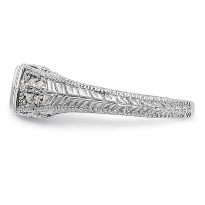 14k White Gold 1/5 carat Lab Grown Diamond VS/SI+ G+ Round Complete Shared Prong Engagement Ring