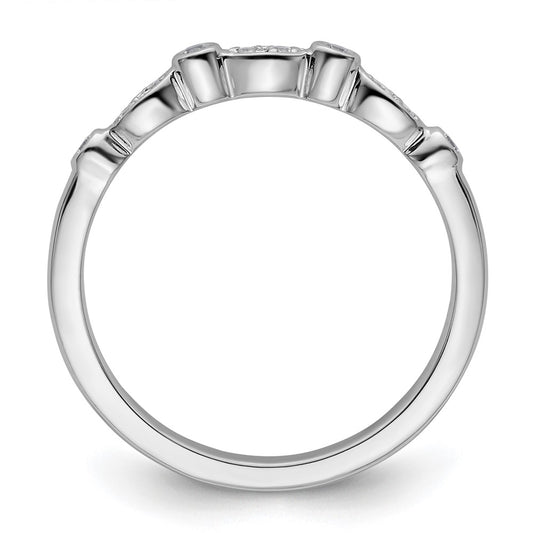 14k White Gold 1/10 carat Diamond Complete Wedding Band