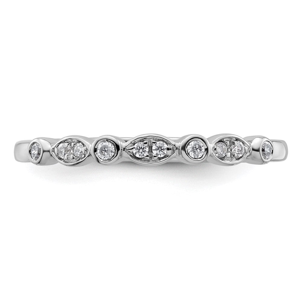 14k White Gold 1/10 carat Diamond Complete Wedding Band
