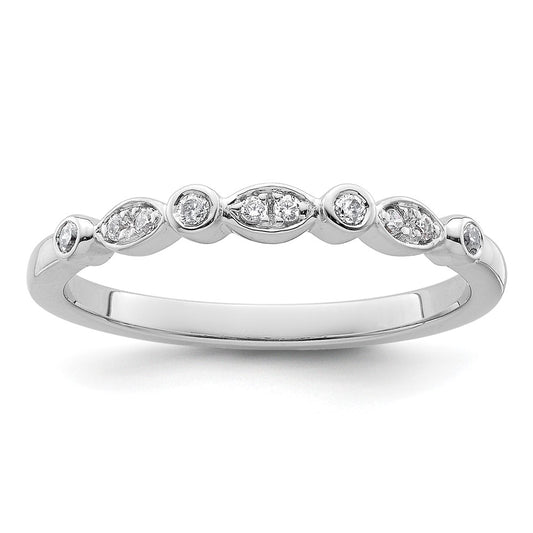14k White Gold 1/10 carat Diamond Complete Wedding Band