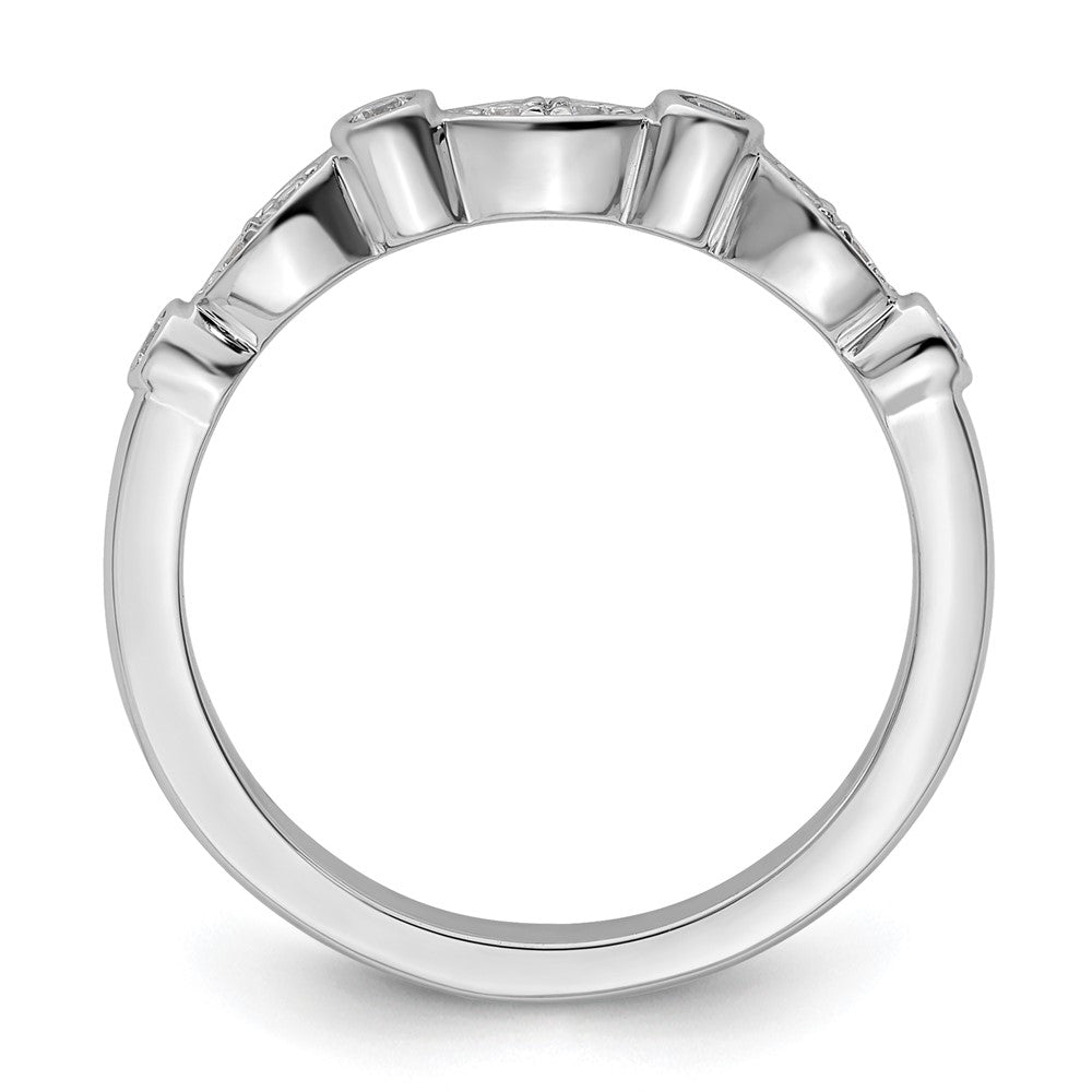 14k White Gold 1/6 carat Diamond Complete Wedding Band