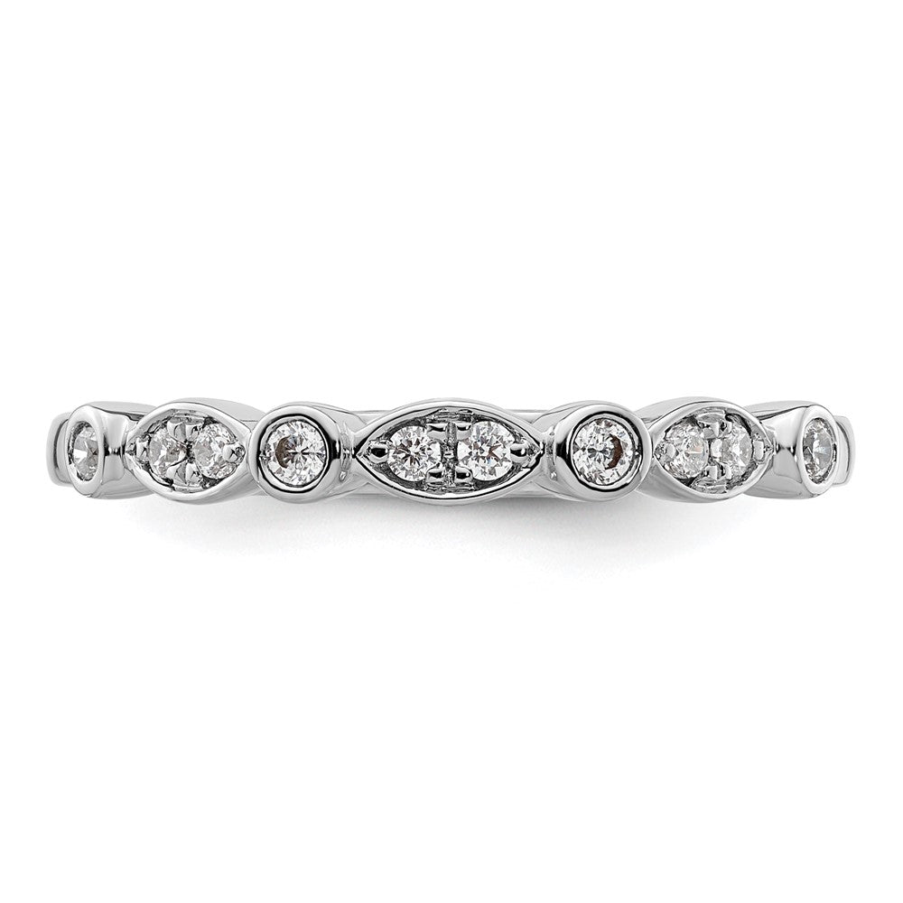 14k White Gold 1/6 carat Diamond Complete Wedding Band