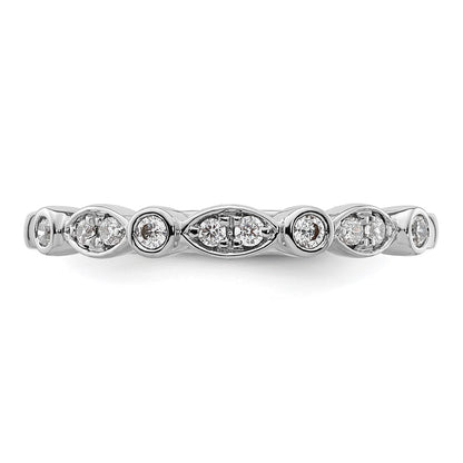 14k White Gold 1/6 carat Diamond Complete Wedding Band