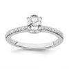 True Origin 14K White Gold 1/6 carat Lab Grown Diamond VS+ F+ Semi-Mount Oval Engagment Ring